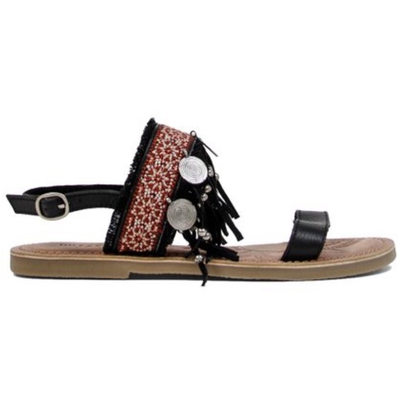 NIB Lost at Coachella Boho Fringe Leather Sandal - Picture 7 of 7